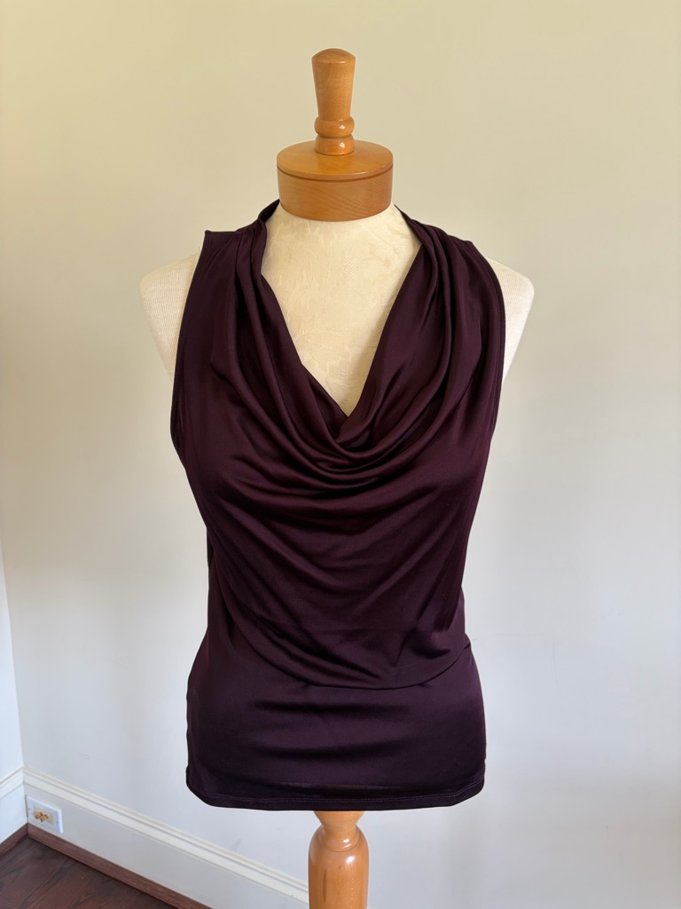 Ann Taylor Sleeveless Cowl Neck Shell In Plum